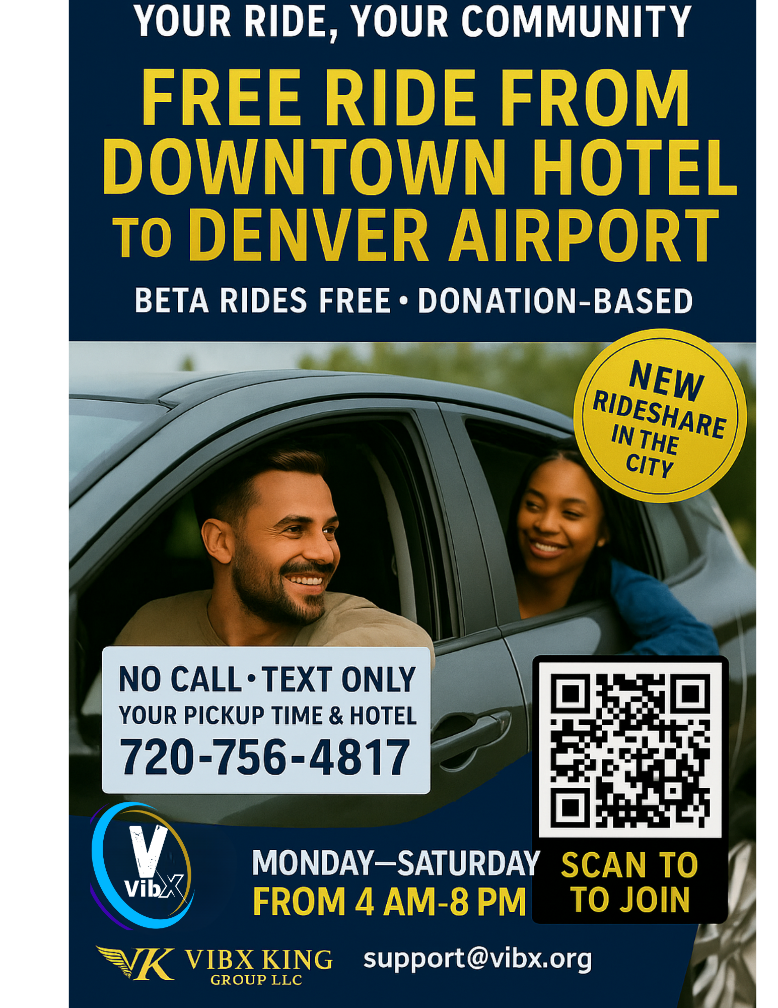 Donate to Support VibX Rideshare Beta